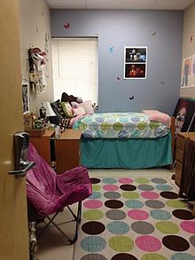 A university dorm room